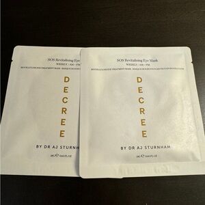 Decree SOS Revitalising Eye Masks Single NEW X2